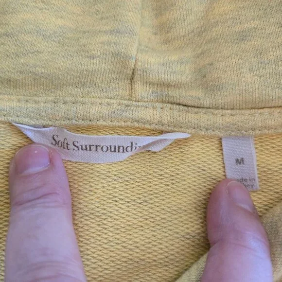 Soft Surroundings Yellow Hoodie Tunic Medium Drawstring Pockets Long Sleeve - Picture 10 of 10